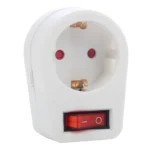 Adaptor priza Hoff Line, alb, întrerupător, 16A