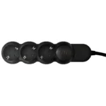 Prelungitor Hoff Line 3 prize, 5 m, 3500W, 3 x 1.5 mmp, intrerupator, negru