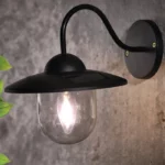 Lampă solară LED Hoff, neagră, exterior, plastic, aplică, H 20 cm