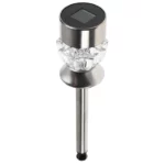 Lampă solară LED RGB Hoff, gri, sticlă + inox, prismatică, exterior