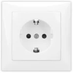 Priză simplă Hoff Top, albă, încastrată, 16A, contact de protecție