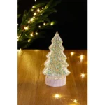 Decorațiune Glass brad 10 LED-uri Hoff, interior, lumină caldă, alimentare baterii