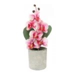 Plantă artificială cu flori FM208-07, roz, orhidee, pânză + plastic, 30 cm